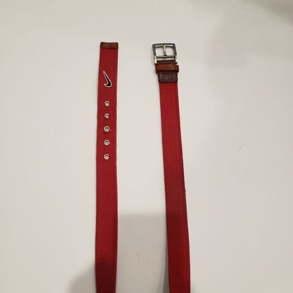 Nike Golf Red Cotton Belt With Leather - Picture 4 of 11